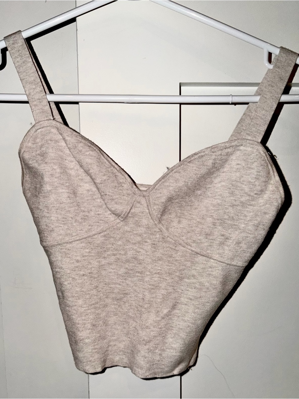 Seamless Oatmeal Bustier Tank Top